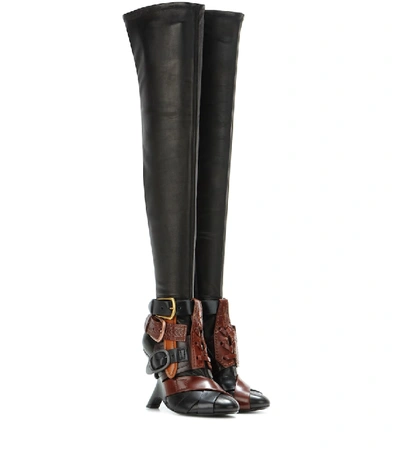 Shop Tom Ford Thigh-high Buckle Boots In Black