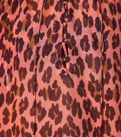 Shop Stella Mccartney Leopard-printed Silk Kaftan In Pink