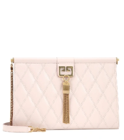 Givenchy Gem Quilted Leather Frame Shoulder Bag Pink In Light
