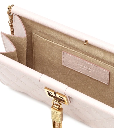 Shop Givenchy Gem Medium Quilted Leather Clutch In Pink