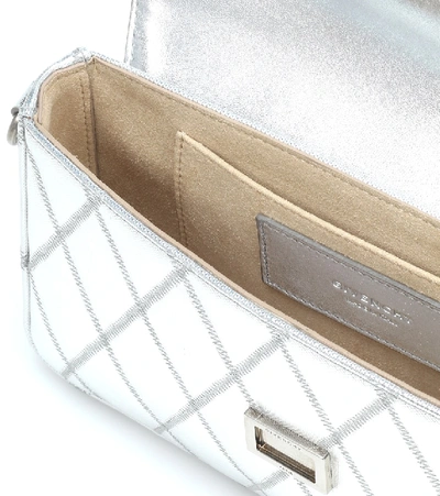 Shop Givenchy Pocket Faux Leather Shoulder Bag In Silver