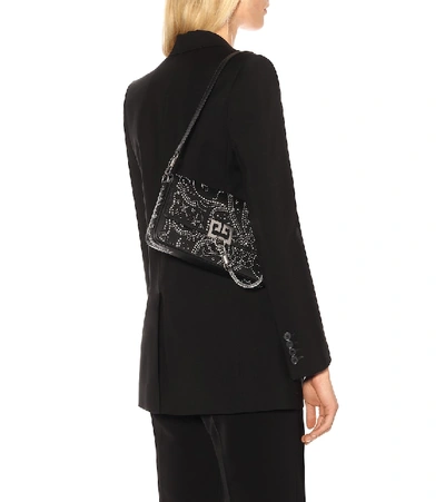Shop Givenchy Charm Embellished Leather Shoulder Bag In Black