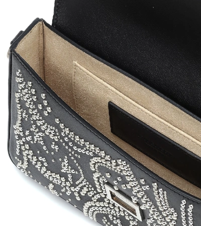 Shop Givenchy Charm Embellished Leather Shoulder Bag In Black