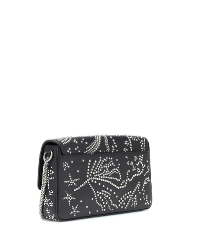 Shop Givenchy Charm Embellished Leather Shoulder Bag In Black