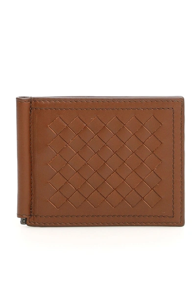 Shop Bottega Veneta Intracciato Bifold Cardholder In Brown