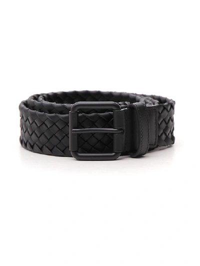 Shop Bottega Veneta Intrecciato Belt In Black