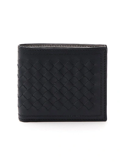 Shop Bottega Veneta Intrecciato Fold Wallet In Black