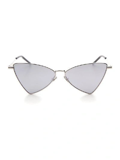 Shop Saint Laurent Eyewear Triangle Sunglasses In Grey