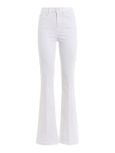 Shop 7 For All Mankind Mid Rise Flared Jeans In White