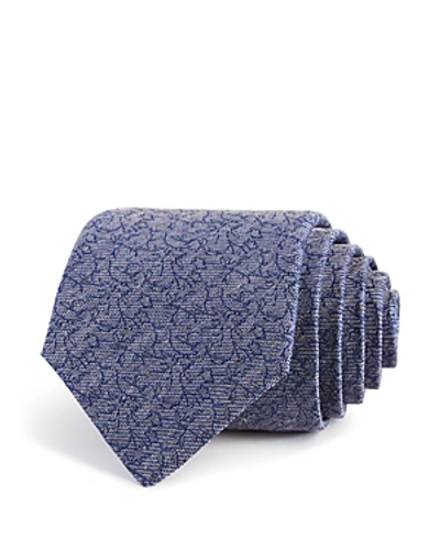 Shop John Varvatos Tonal Floral Silk Classic Tie In Steel Blue