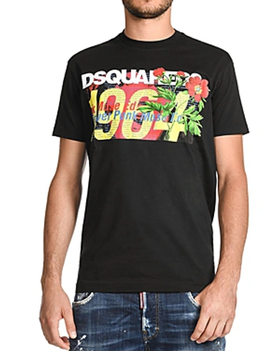 Shop Dsquared2 1964 Logo Graphic Tee In Black