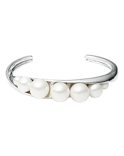 Shop Carolee Gradient Cuff Bracelet In Silver/white