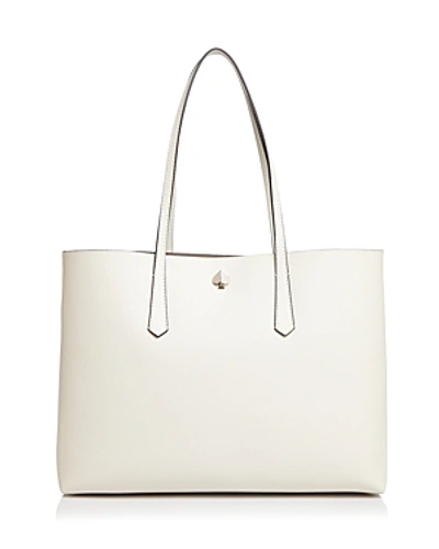 Shop Kate Spade New York Large Leather Tote Bag In Parchment/gold
