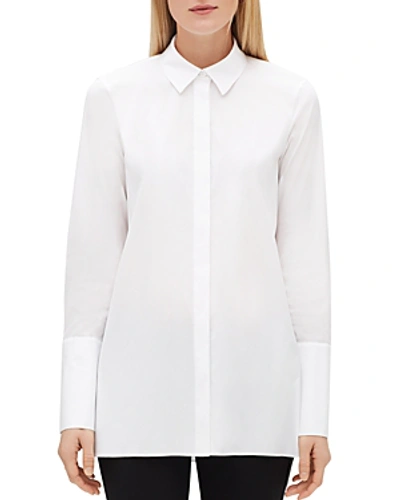 Shop Lafayette 148 Porto High/low Tunic Shirt In White