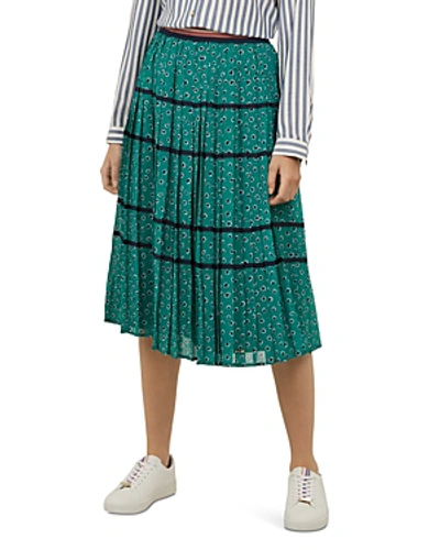 Shop Ted Baker Colour By Numbers Talarla Pleated Skirt In Green