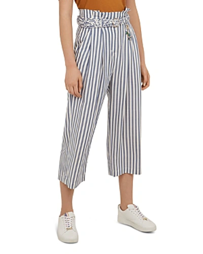 Shop Ted Baker Colour By Numbers Delyn Striped Crop Pants In Bright Blue