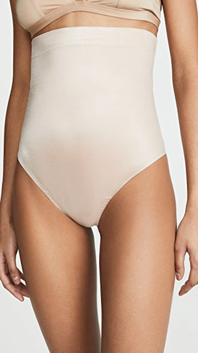 Spanx Suit Your Fancy High Waisted Thong In Champagne Beige