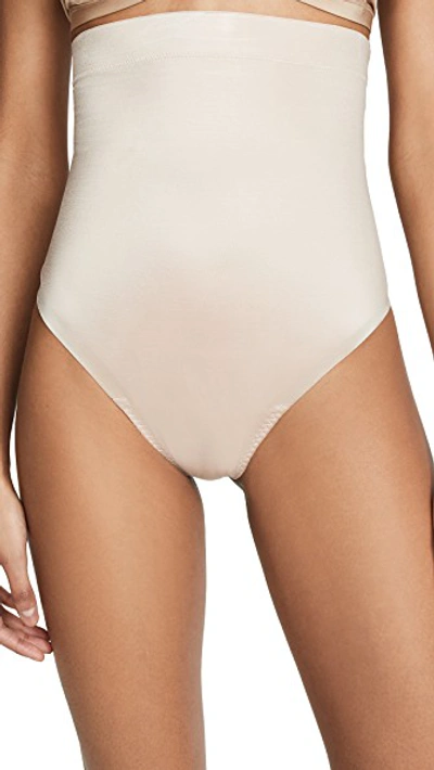 Spanx Suit Your Fancy High Waisted Thong In Champagne Beige