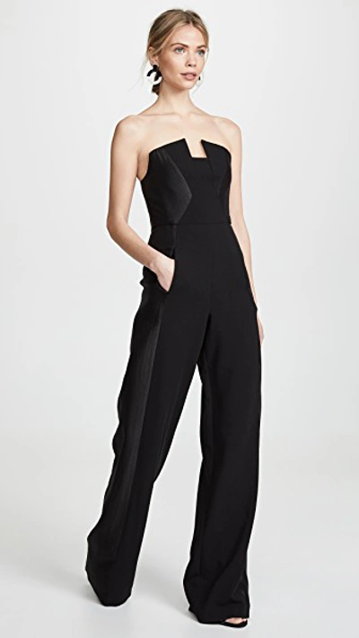 Black Halo Lena Strapless Jumpsuit In Black