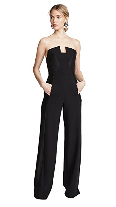 Black Halo Lena Strapless Jumpsuit In Black