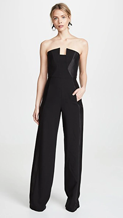 Black Halo Lena Strapless Jumpsuit In Black