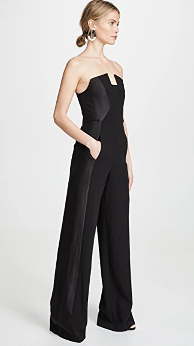 Black Halo Lena Strapless Jumpsuit In Black