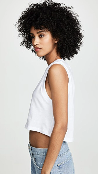 Shop Agolde Cropped Muscle Tee In White