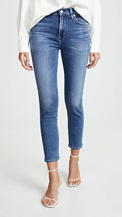 Shop Citizens Of Humanity Rocket Crop Jeans In Rio Blue