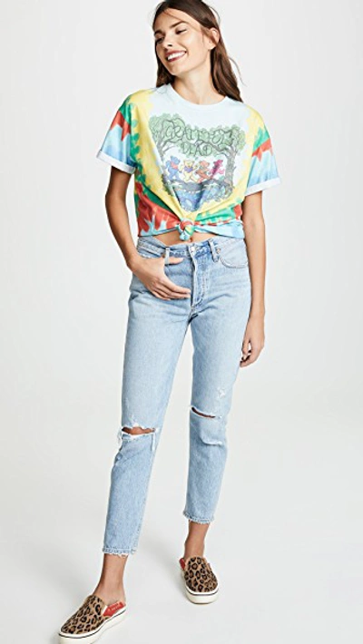 Shop Alice And Olivia Wayne Oversized Tie Front Tee In Multi