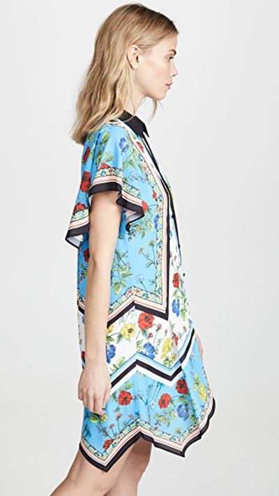 Shop Alice And Olivia Conner Handkerchief Shirtdress In Scarf Print