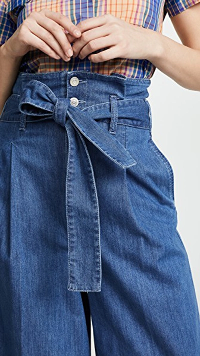 Shop Stella Mccartney Paperbag Waist Jeans In Baby Blue