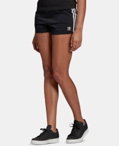 Shop Adidas Originals Adicolor 3-stripe Shorts In Black