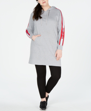calvin klein performance logo hoodie dress