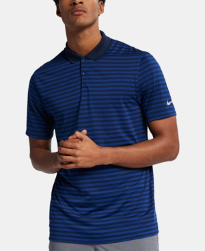 nike men's striped dry golf polo