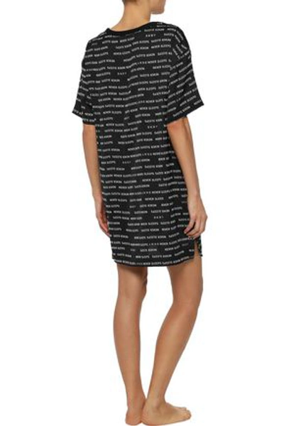 Shop Dkny Woman Printed Sateen Nightshirt Black