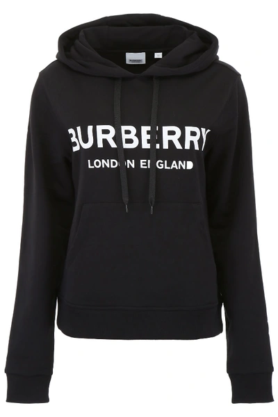 Shop Burberry Logo Hoodie In Black|nero