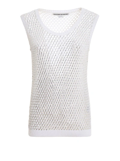 Shop Ermanno Scervino Knitted Top In Off White