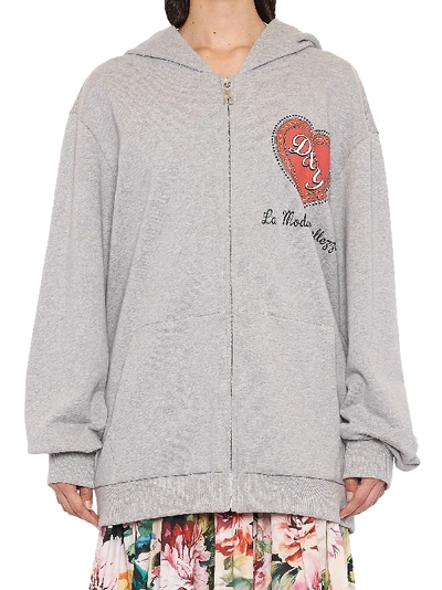 Shop Dolce & Gabbana Hoodie In Grey