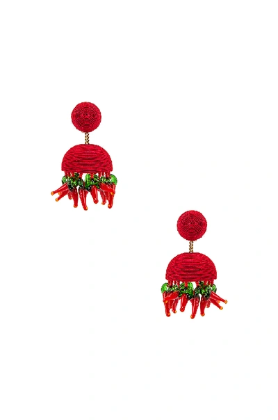 Shop Rebecca De Ravenel Paprika Earrings In Red