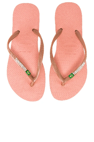 Shop Havaianas Slim Brazil Sandal In Rose Nude