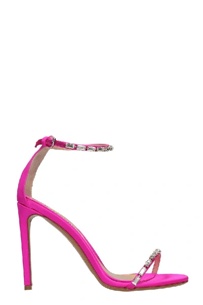 Shop Alexandre Vauthier Carla Satin Sandals In Fuxia