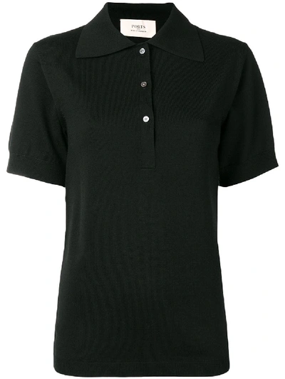 Shop Ports 1961 Knitted Polo T In Black