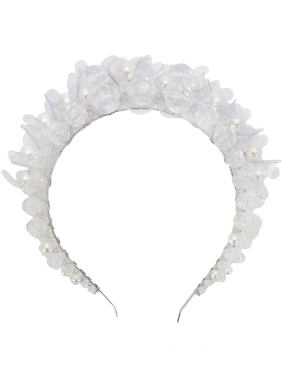 Shop Simone Rocha Pearl-embellished Tiara - White