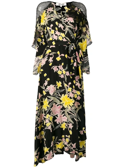 Shop Diane Von Furstenberg Dvf  Floral Evening Dress - Black