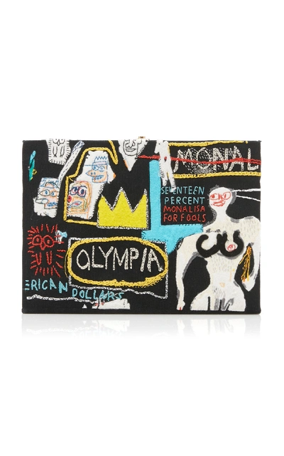 Shop Olympia Le-tan Basquiat Olympia Clutch In Black