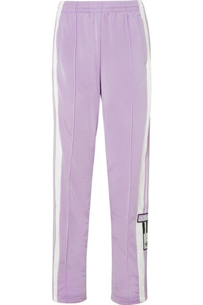 Adidas Originals Adibreak Appliquéd Striped Satin-jersey Track Trousers In  Purple | ModeSens