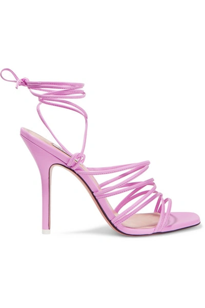 Shop Attico Leather Sandals In Baby Pink