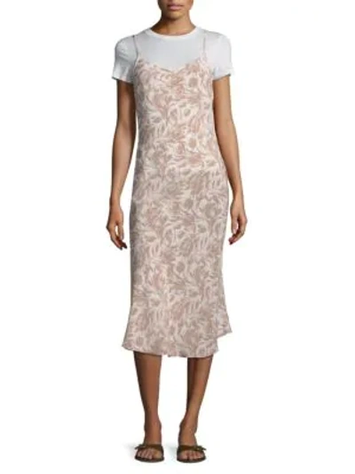 Shop Becken Women's Bias Floral Silk Slip Dress In Blush