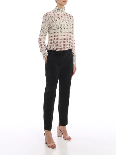 Shop Prada Crepe Top In Alabastro