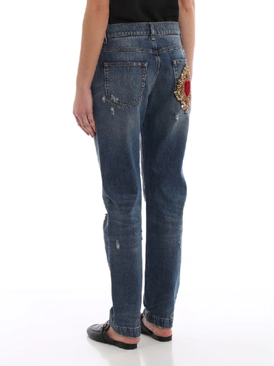 Shop Dolce & Gabbana Distressed Effect Jeans In Var